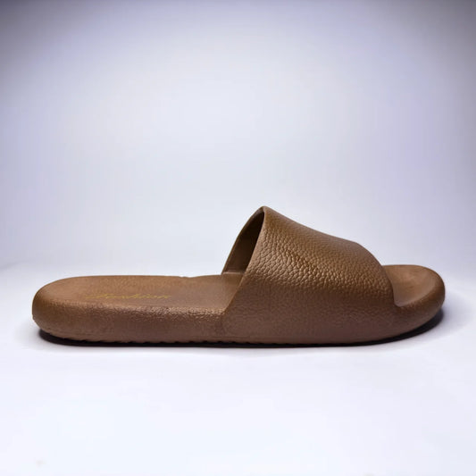 LuxeStep Leather-Look Slides