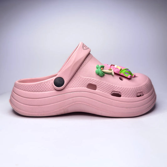 Pink Charm Platform Clog