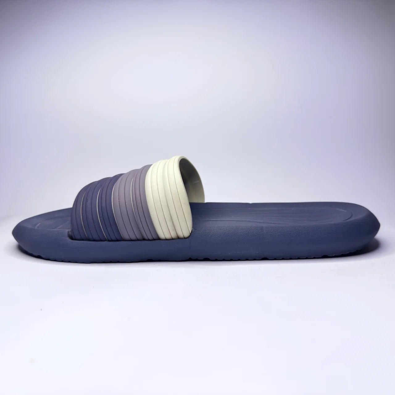 Navy & Cream Layered Clogs
