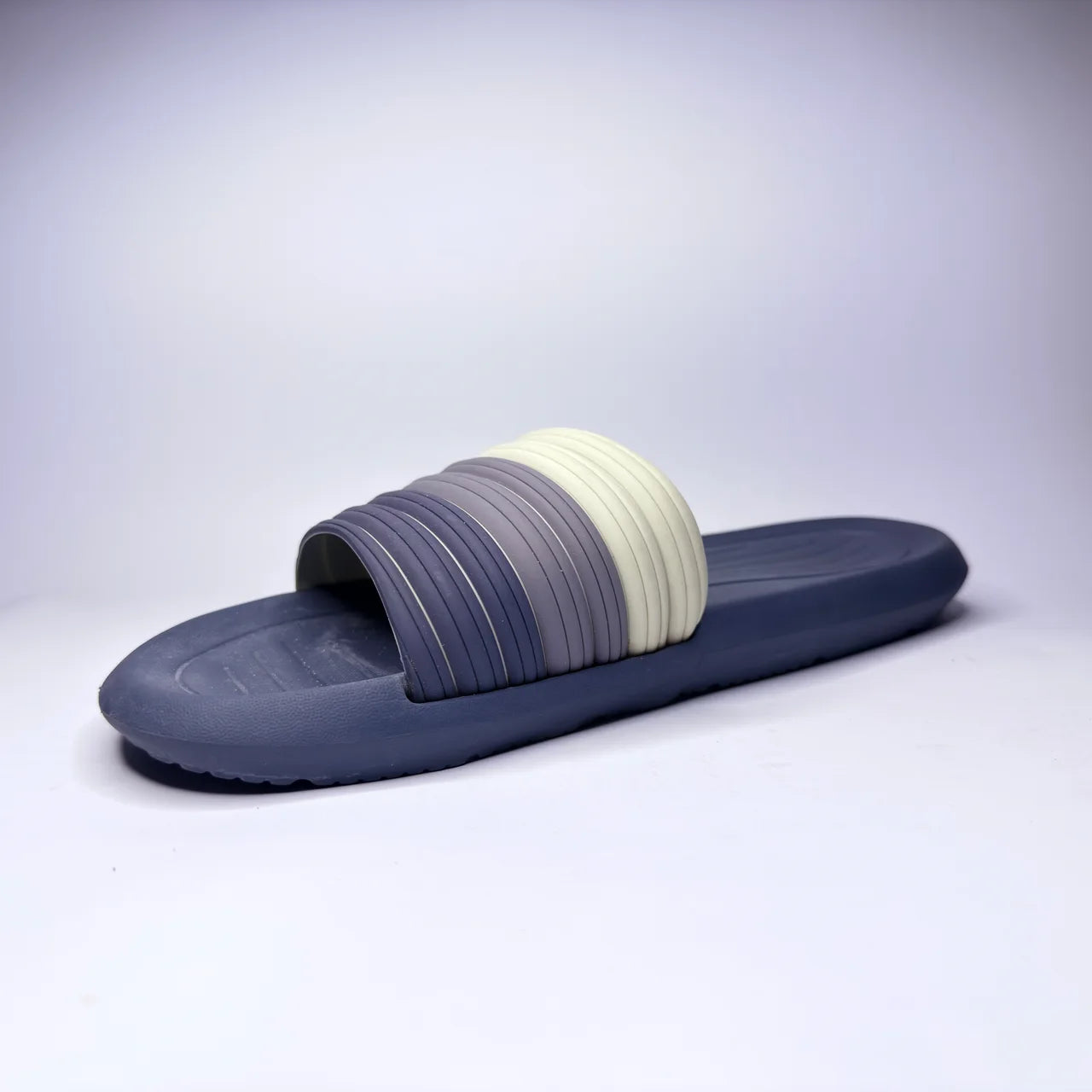 Navy & Cream Layered Clogs
