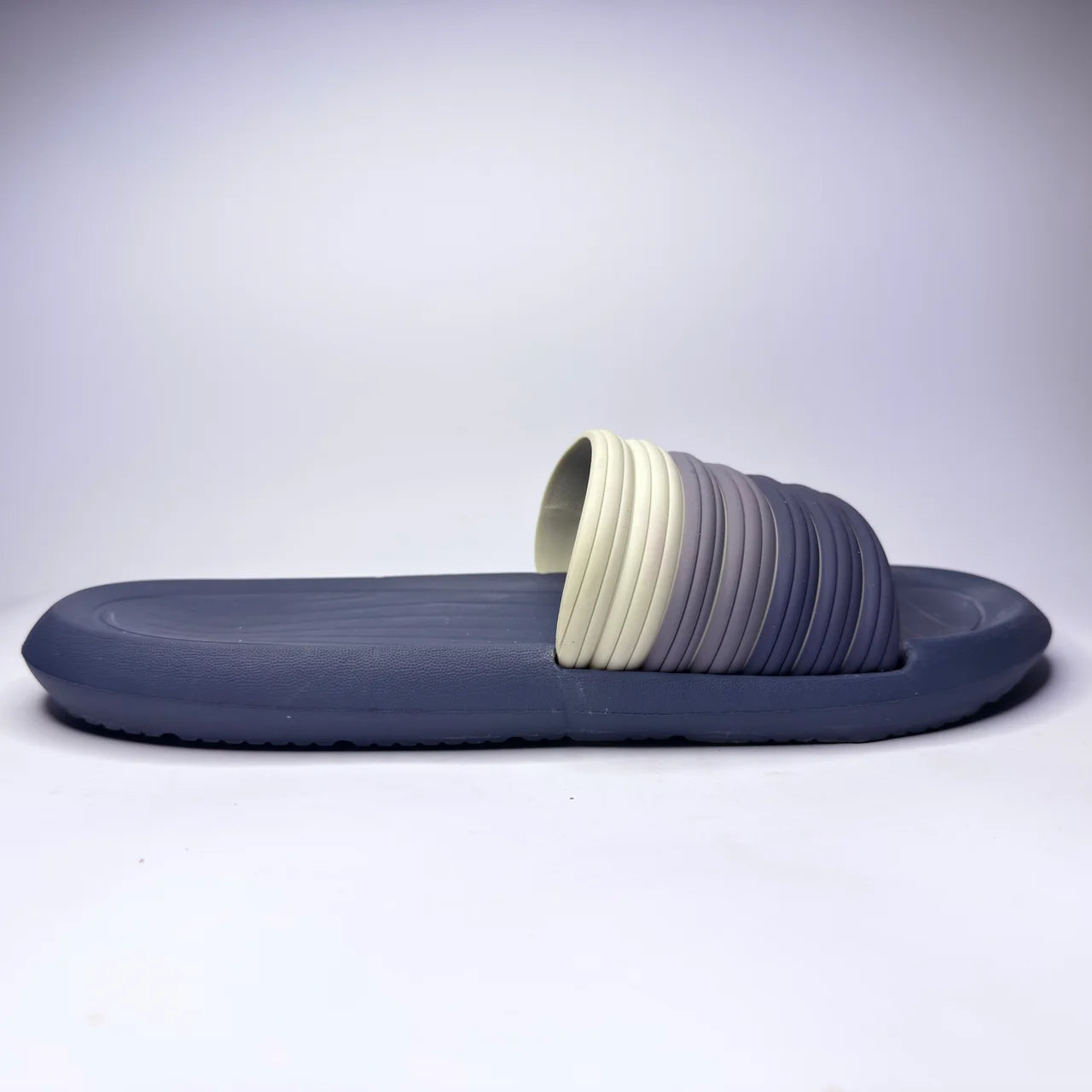 Navy & Cream Layered Clogs