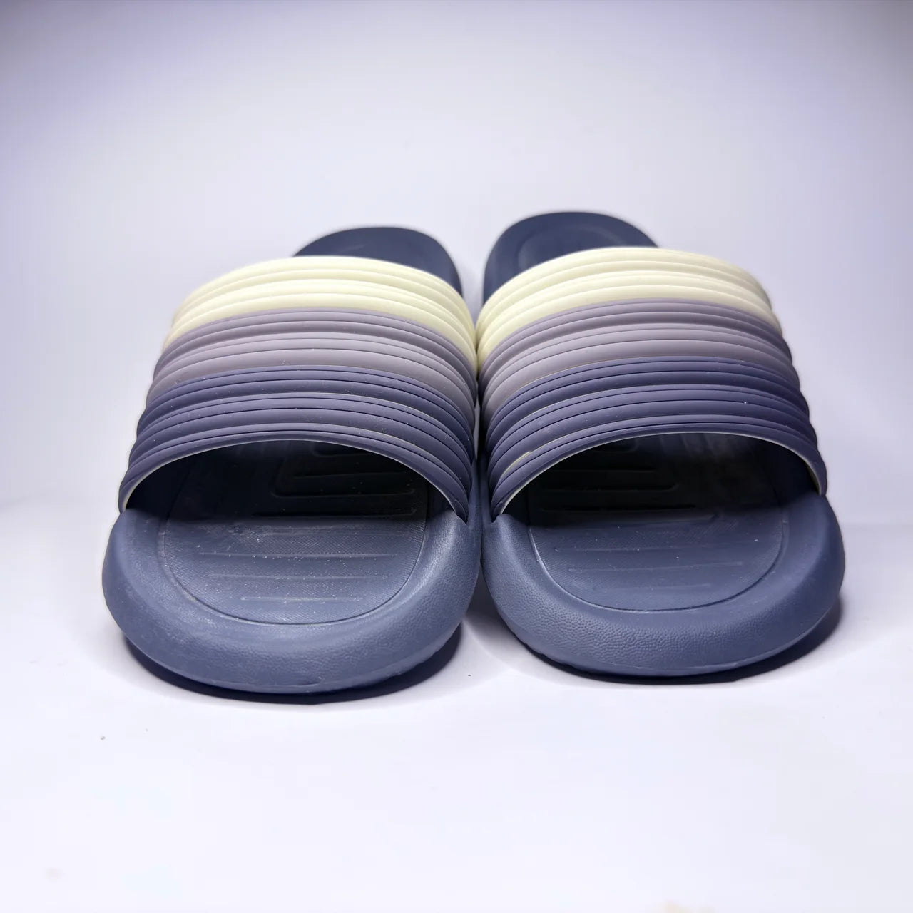 Navy & Cream Layered Clogs