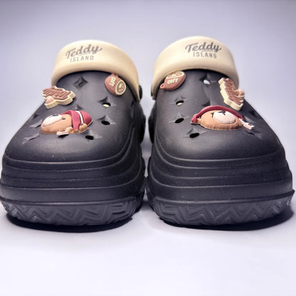 Teddy Island Black Clogs