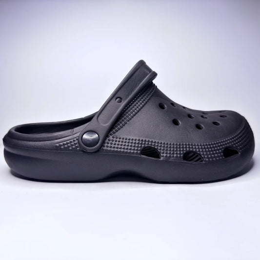 Black Classic Strap Clogs