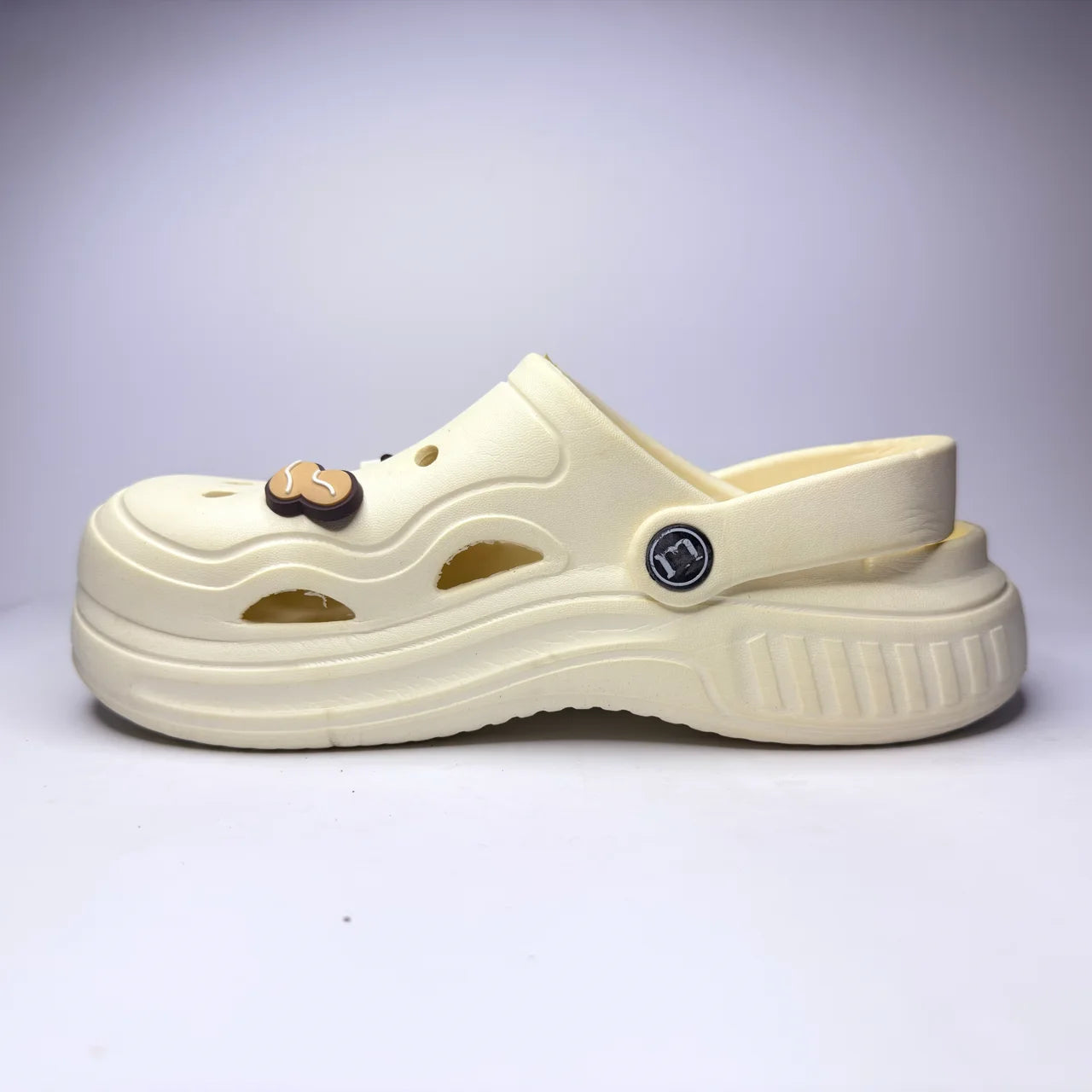 Cream Platform Clogs with Charms