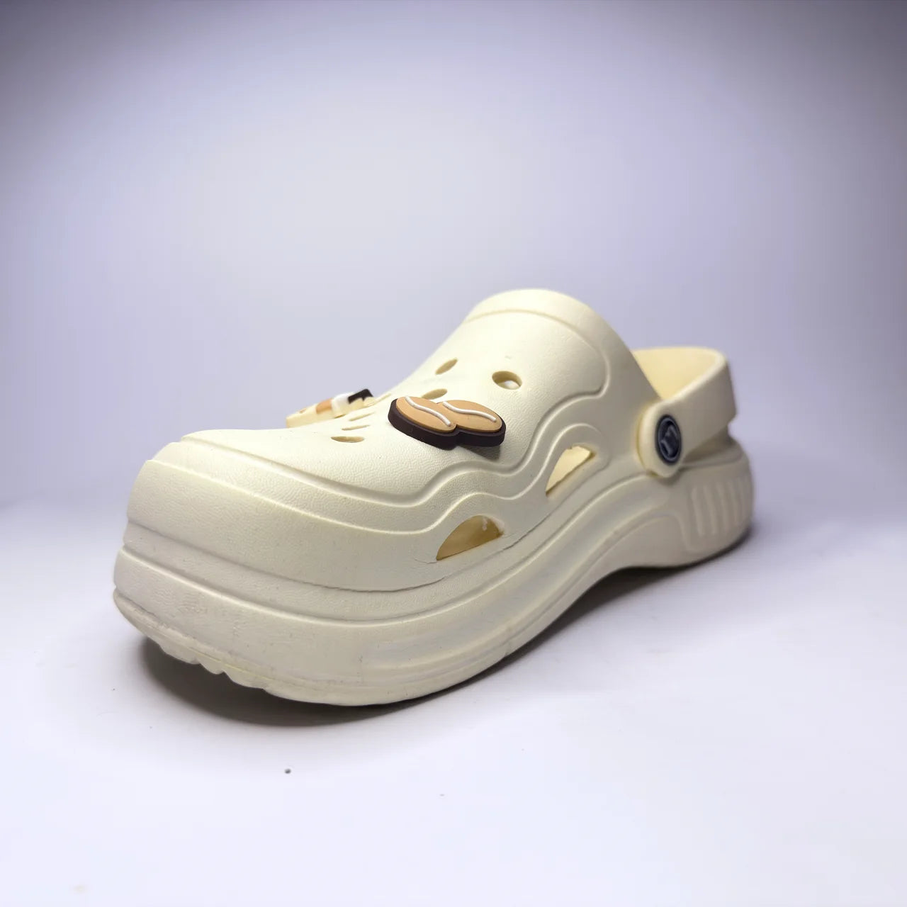 Cream Platform Clogs with Charms