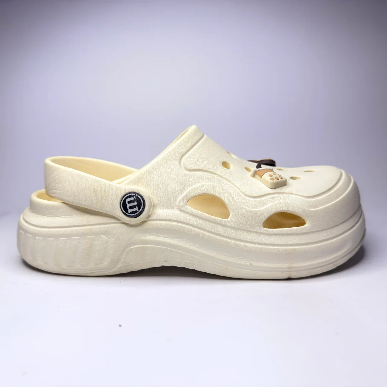 Cream Platform Clogs with Charms