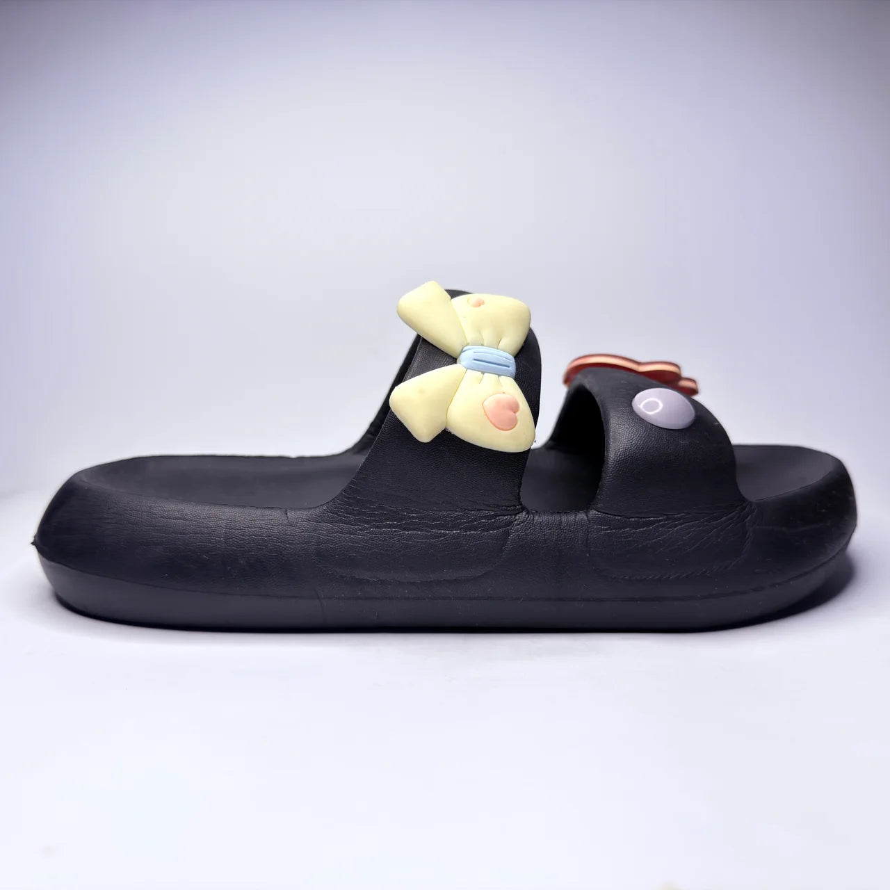 Black Butterfly Charm Slides