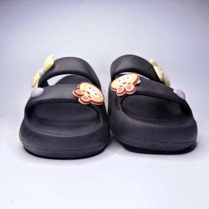 Black Butterfly Charm Slides