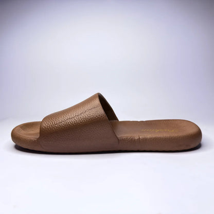 LuxeStep Leather-Look Slides