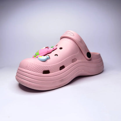 Pink Charm Platform Clog