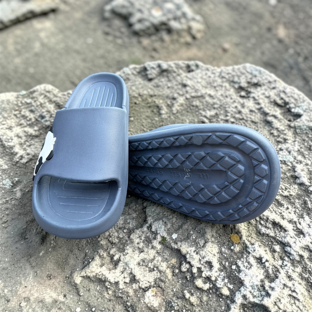 Grey Panda Print Slides | Cute Cartoon Foam Slider| For Men