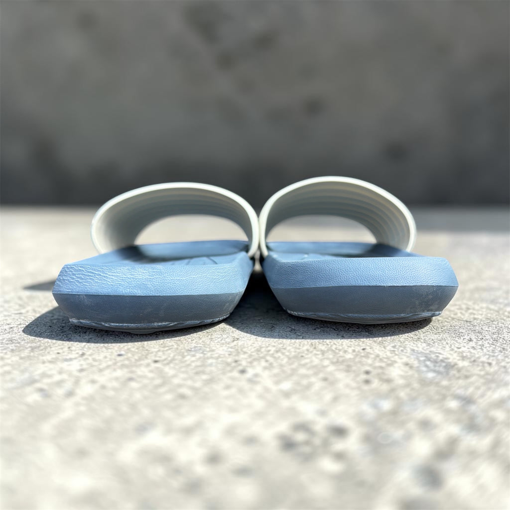 Blue Gradient Ribbed Slides | Ombre Foam Sliders | Cushioned Comfort Slippers for Men