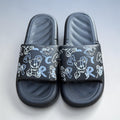 Black Graffiti Bear Print Slides | Streetwear Active Foam Sliders | Comfortable Casual Slippers