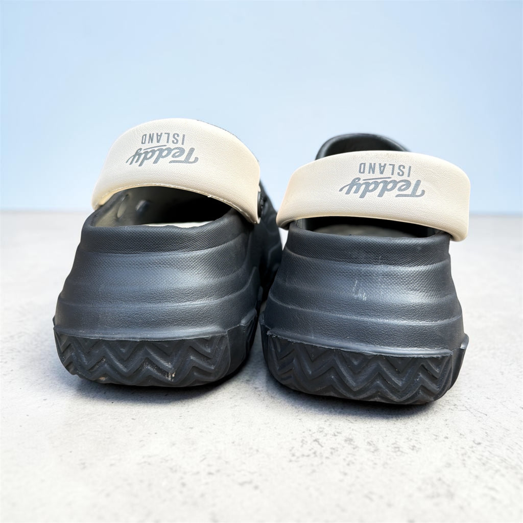 Teddy Island Navy Blue Clogs | Cream Trim with Cute Bear Charms | Branded Foam Clogs