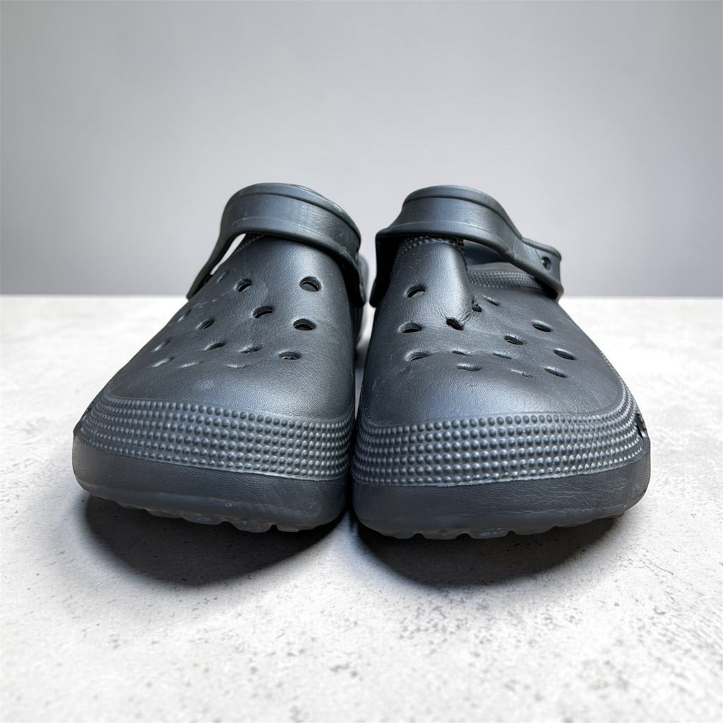 Dark Grey Classic Clogs | Plain Comfort Foam Clogs | Ventilated Slip-On Footwear