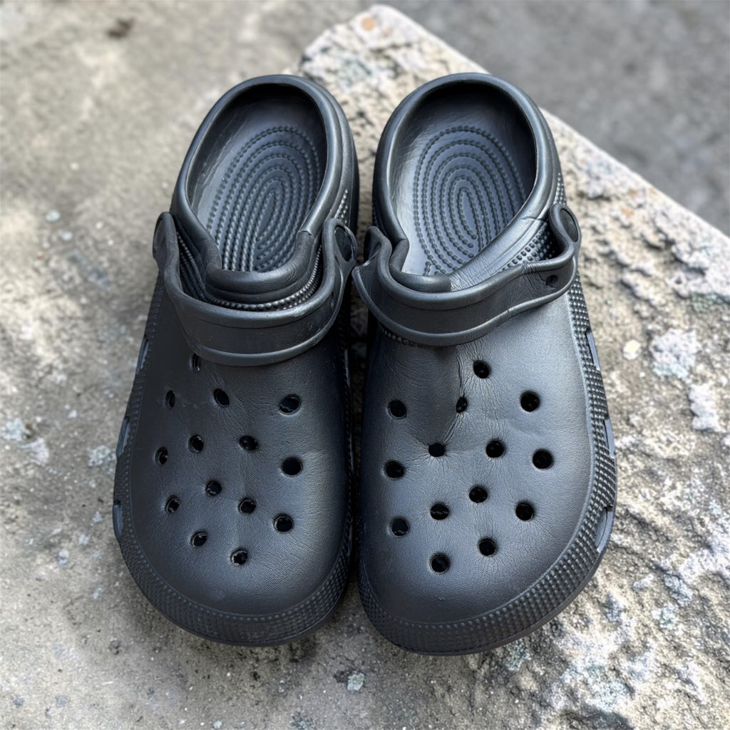 Dark Grey Classic Clogs | Plain Comfort Foam Clogs | Ventilated Slip-On Footwear