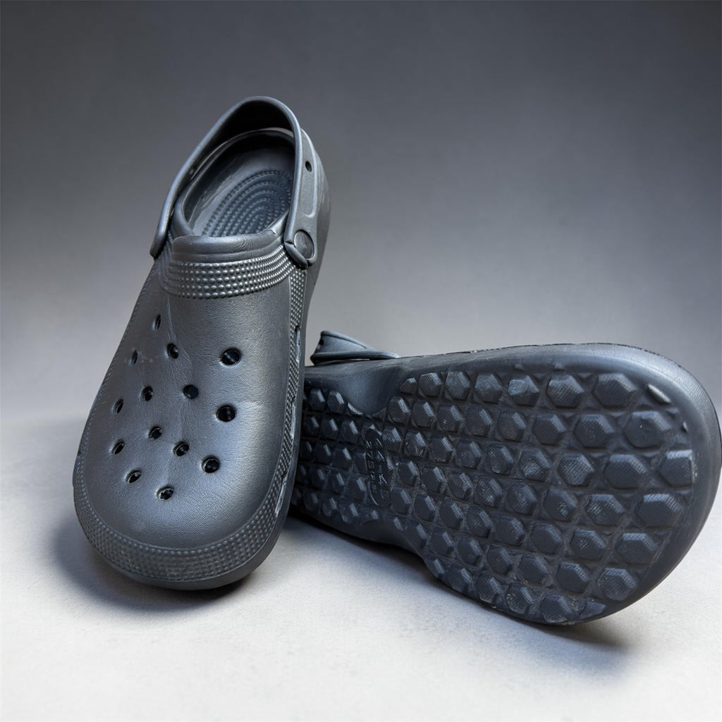 Dark Grey Classic Clogs | Plain Comfort Foam Clogs | Ventilated Slip-On Footwear