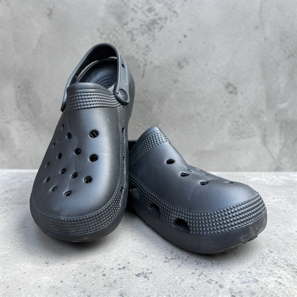 Dark Grey Classic Clogs | Plain Comfort Foam Clogs | Ventilated Slip-On Footwear