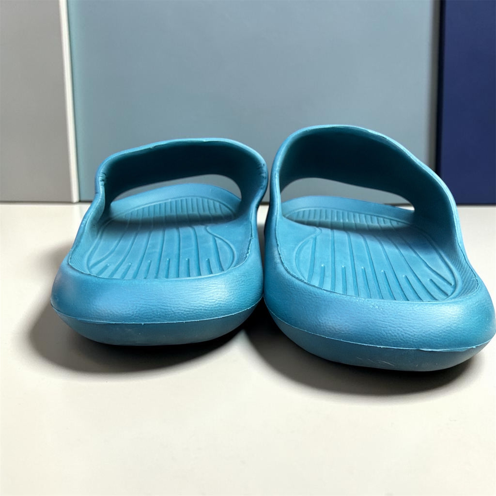 GGGLU Blue Slides | Yang Guang Lu Branded Foam Sliders | Bold Logo Print Slippers