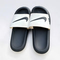 Black & White Nike-Style Slides | Swoosh Logo Print | Comfortable Sport Sliders