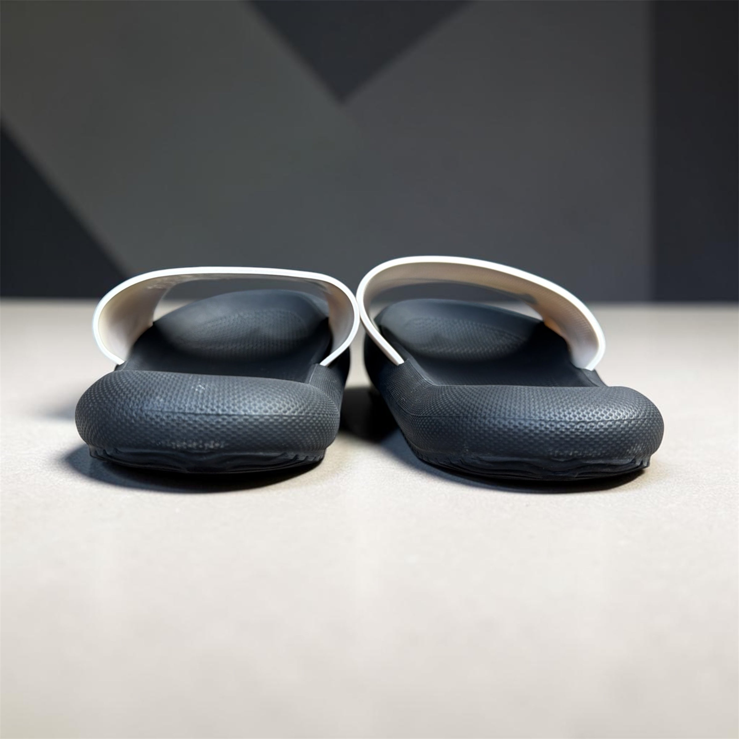 Black & White Nike-Style Slides | Swoosh Logo Print | Comfortable Sport Sliders