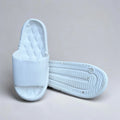 White Quilted Footbed Slides | Scalloped Pattern Foam Sliders | Comfortable Slip-On Slippers