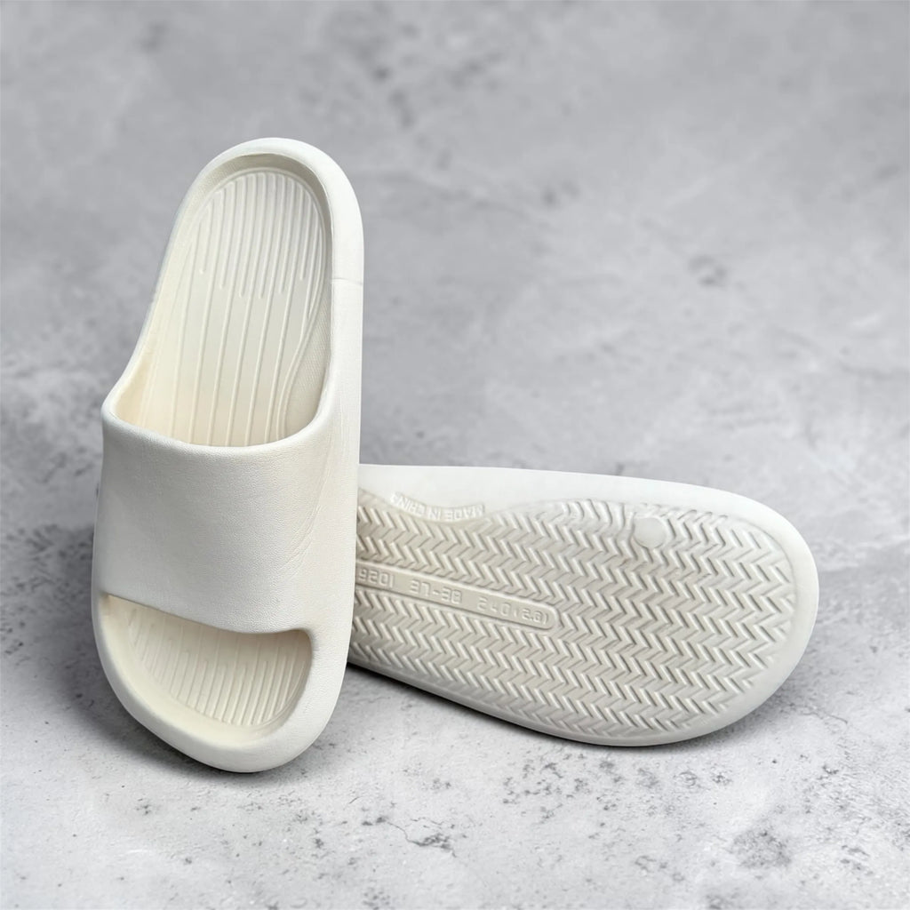 Off-White Kids Slides | Ribbed Footbed Foam Sliders | Comfortable Slip-On Slippers
