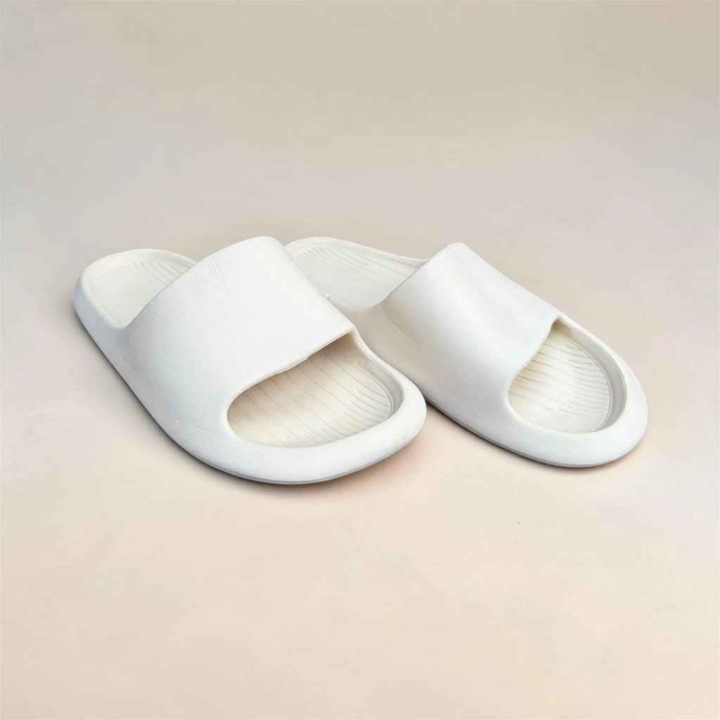Off-White Kids Slides | Ribbed Footbed Foam Sliders | Comfortable Slip-On Slippers