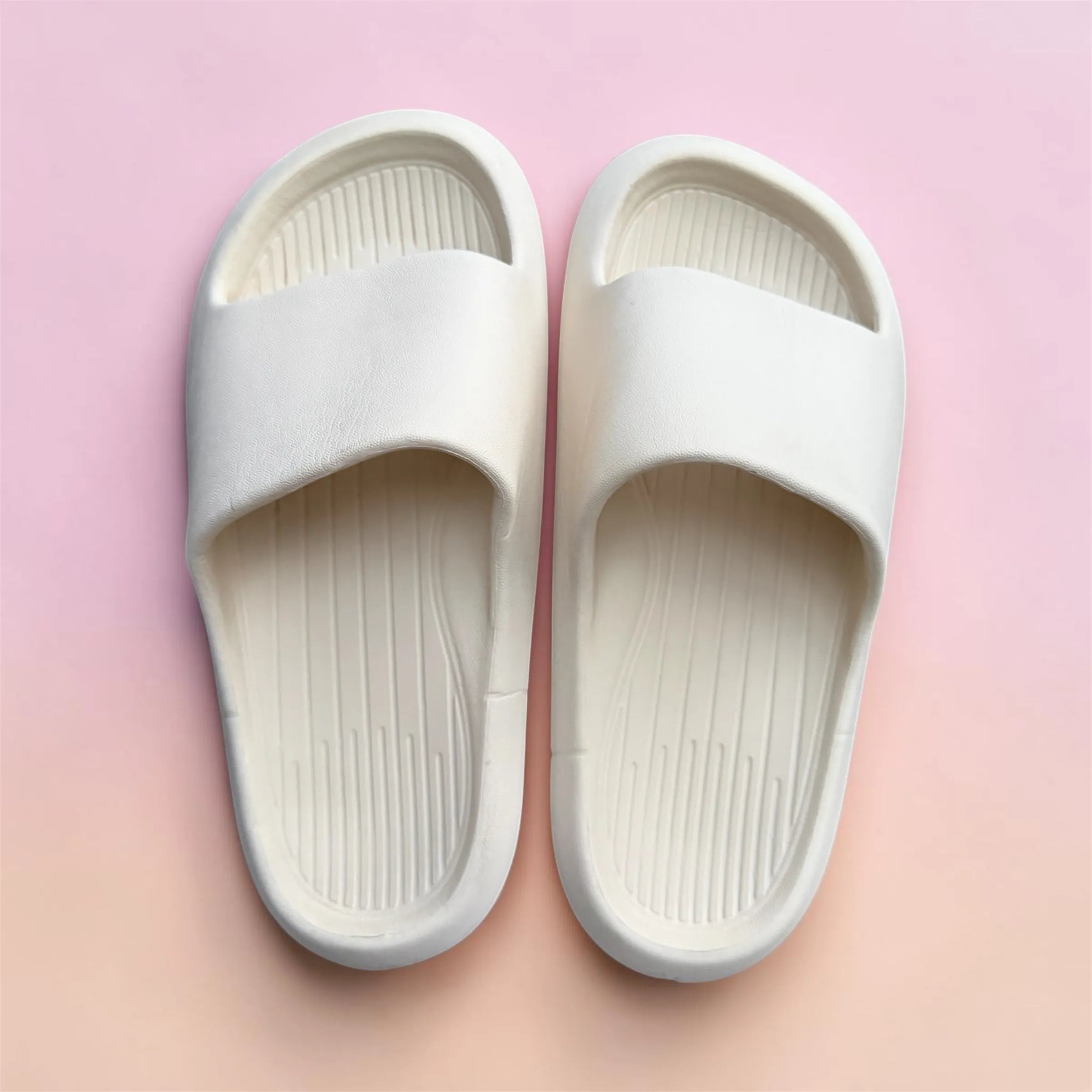 Off-White Kids Slides | Ribbed Footbed Foam Sliders | Comfortable Slip-On Slippers