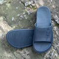 Grey Textured Slides | Diamond Grip Sole Foam Sliders | Comfortable Casual Slippers
