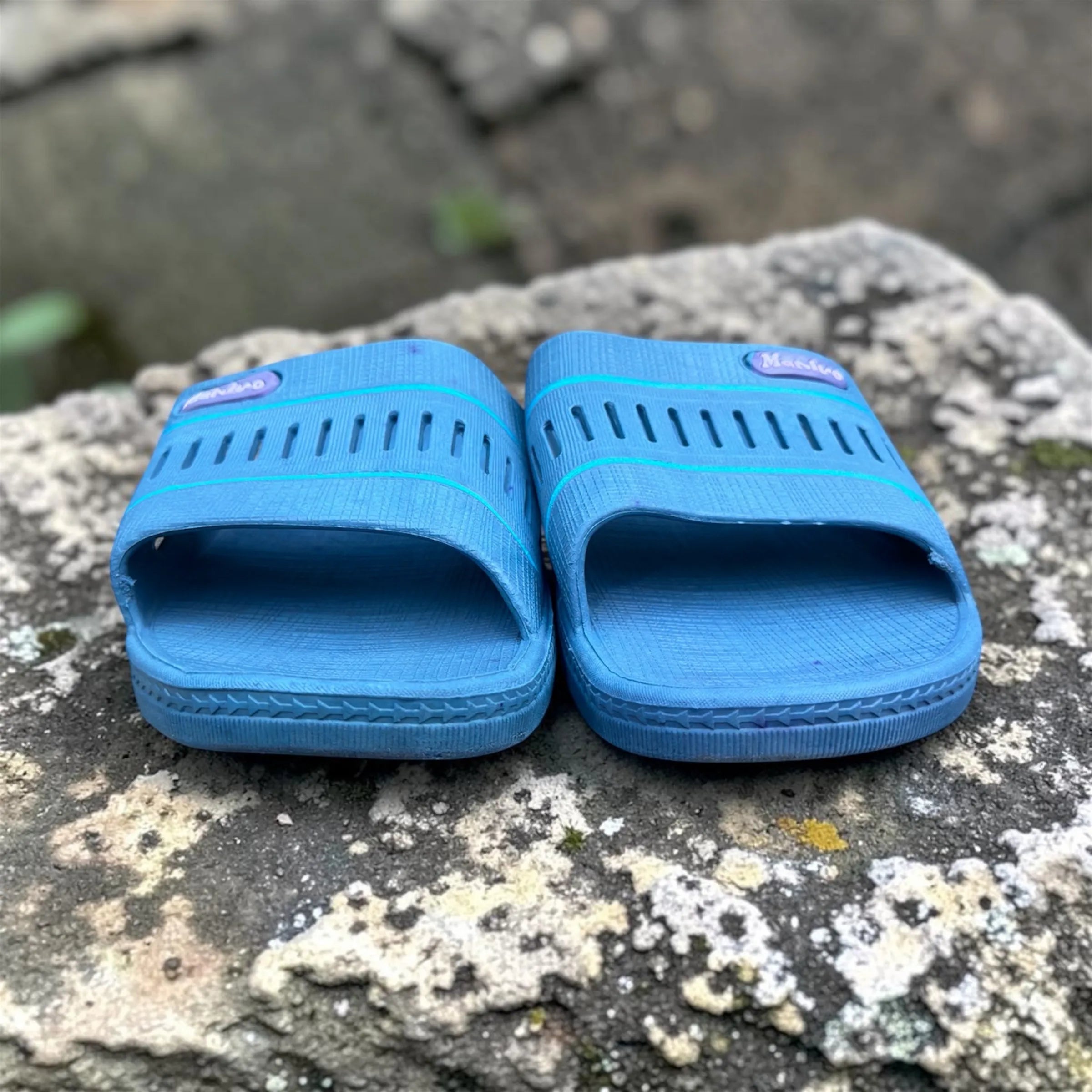 Blue Nanivo Fashion Slides | Vented Strap Classic Slippers | Everyday Comfort Footwear
