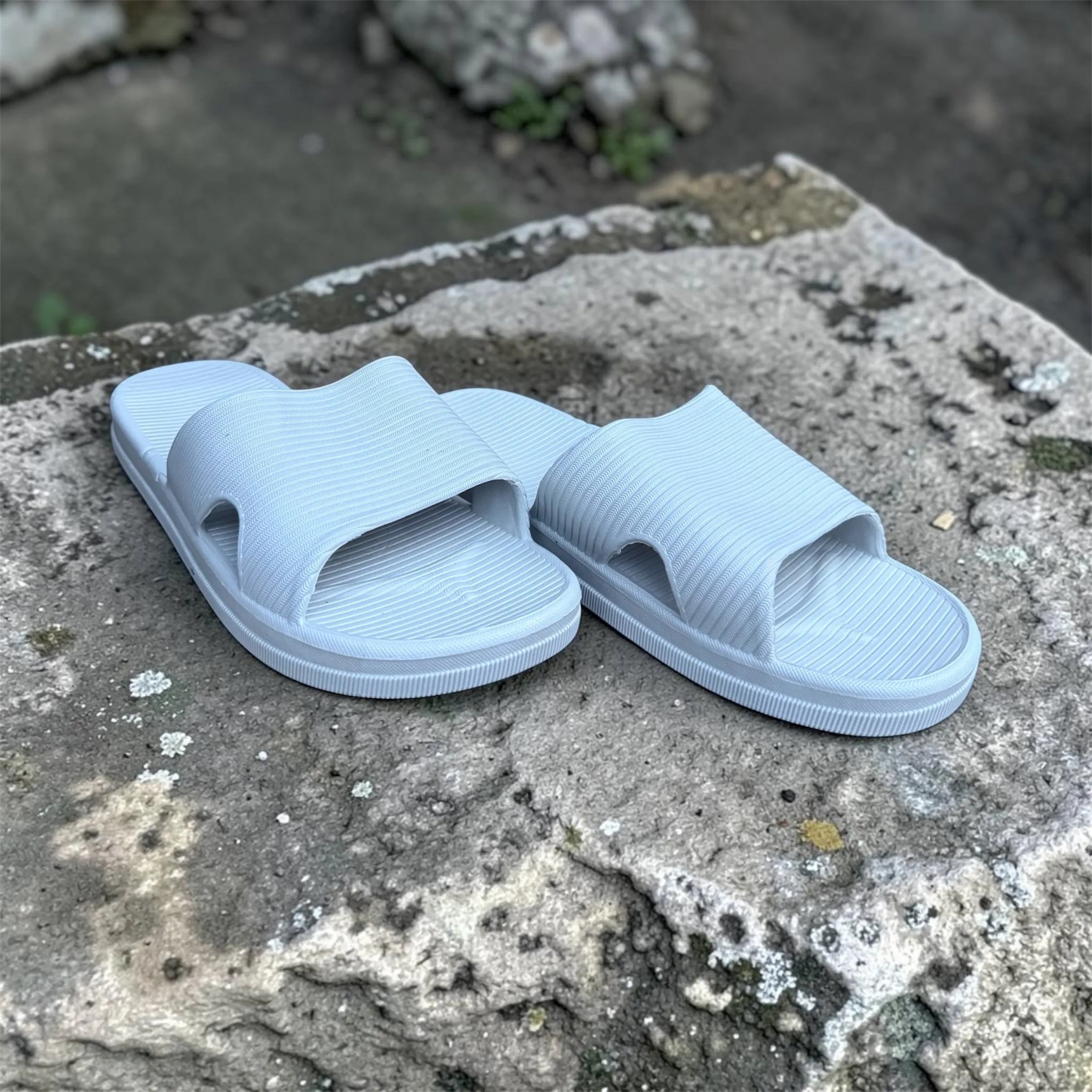 White Toe Post Flip Flops | Clean Minimal Foam Thong Sandals | Lightweight Everyday Slippers