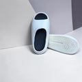 White & Navy Two-Tone Pillow Slides | Cloud Soft Thick Sole Sliders | Comfortable Slip-On Slippers