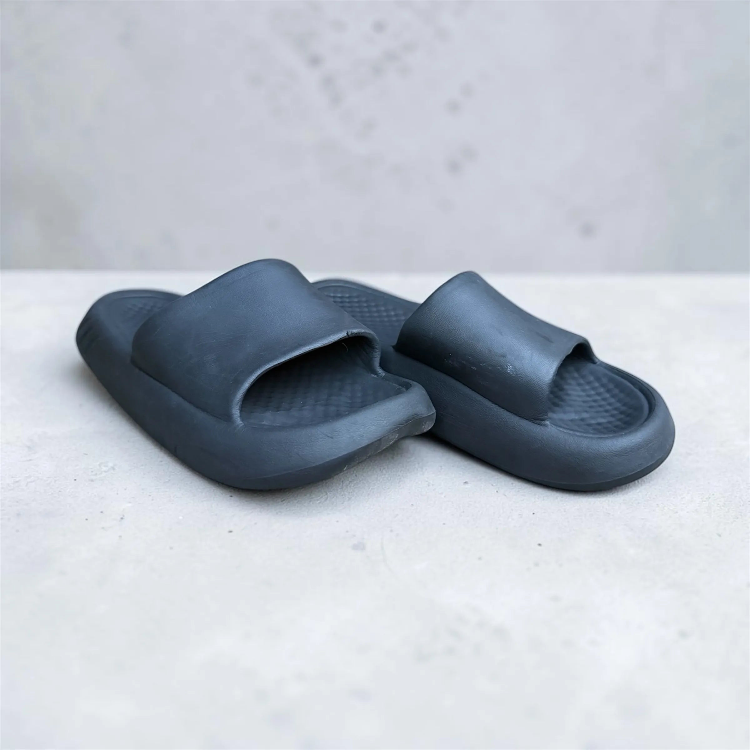 Pillow Slides | Checkered Massage Footbed | Cloud Soft Thick Sole Slip-On Slippers