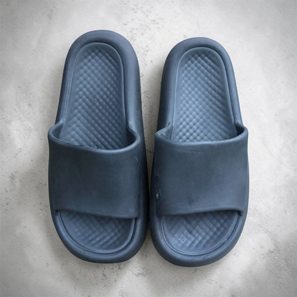 Pillow Slides | Checkered Massage Footbed | Cloud Soft Thick Sole Slip-On Slippers