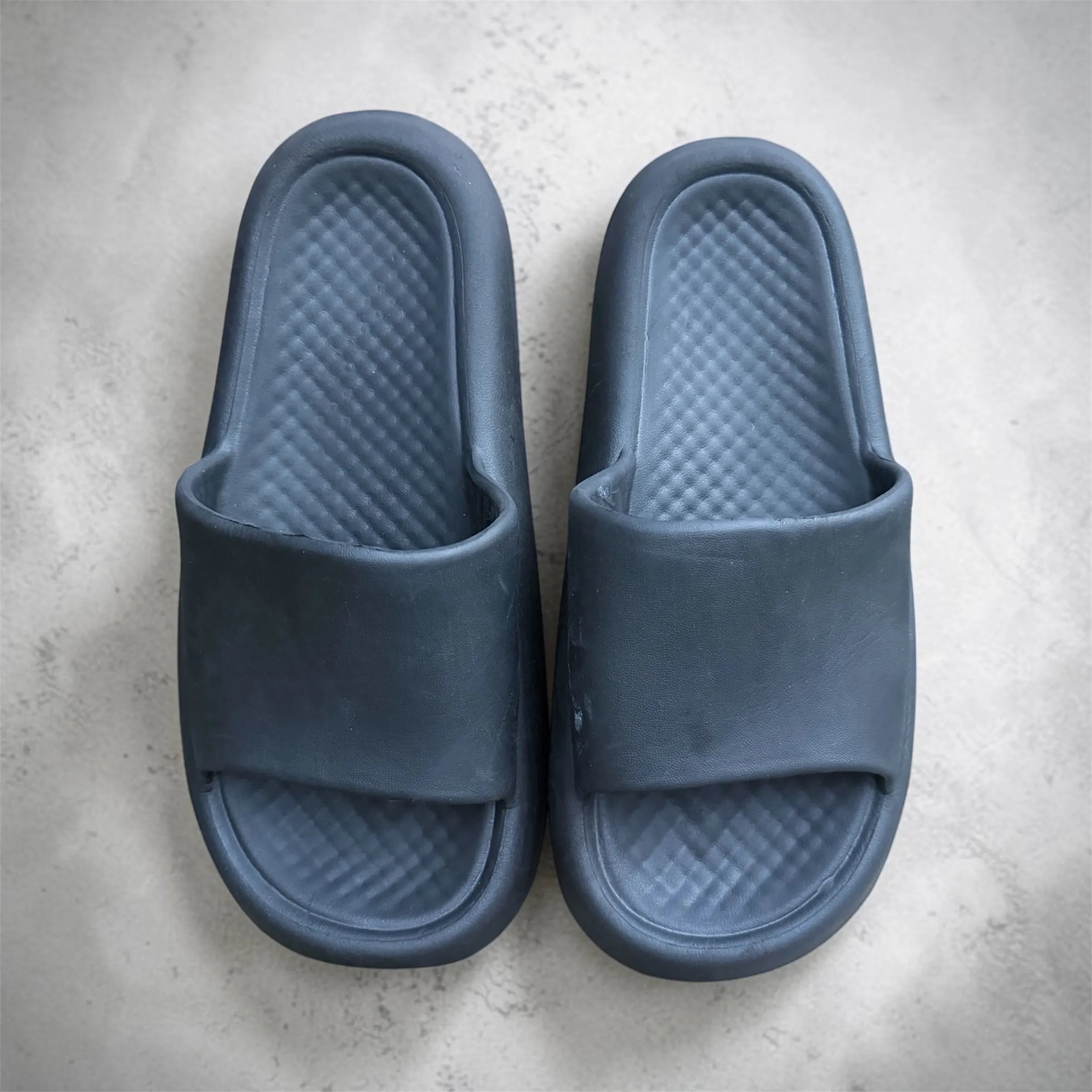 Pillow Slides | Checkered Massage Footbed | Cloud Soft Thick Sole Slip-On Slippers