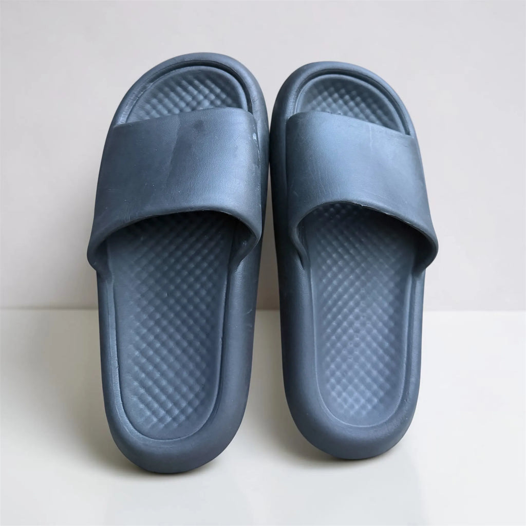 Pillow Slides | Checkered Massage Footbed | Cloud Soft Thick Sole Slip-On Slippers