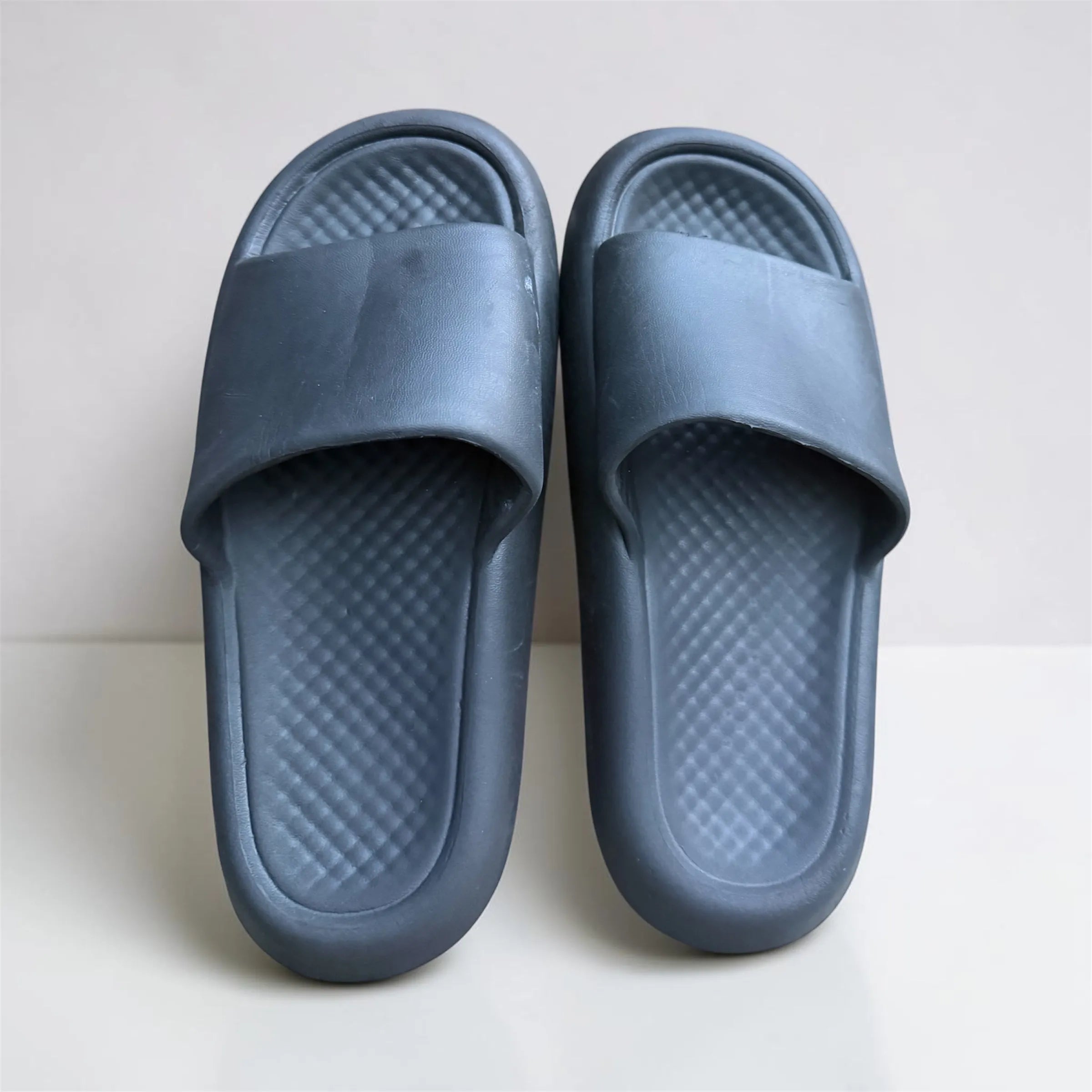 Pillow Slides | Checkered Massage Footbed | Cloud Soft Thick Sole Slip-On Slippers