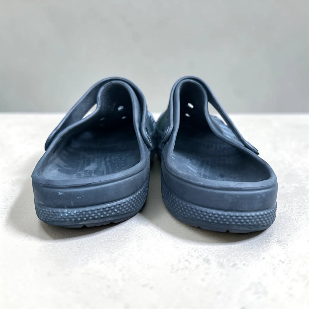 Camo Print Vented Clogs | Grey & Green Camouflage Slip-On Garden Shoes | Comfortable Holed Sandals