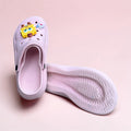 Pink Cartoon Charm Clogs | Cute Sponge Character Pin Decorations | Comfortable Slip-On Garden Shoes