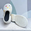 White Platform Clogs | Star & Heart Charm Decorations | Comfortable Thick Sole Slip-On Shoes