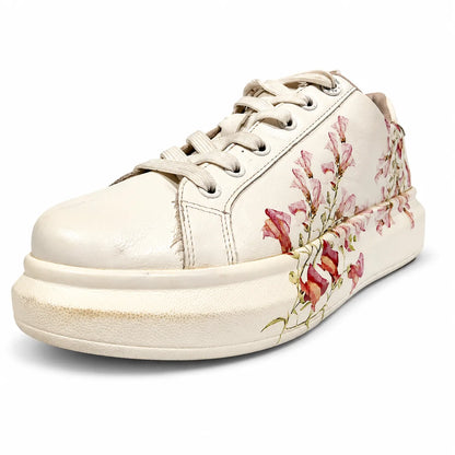 Aldo Peono Floral Lace-Up Platform Sneakers – White Floral Print