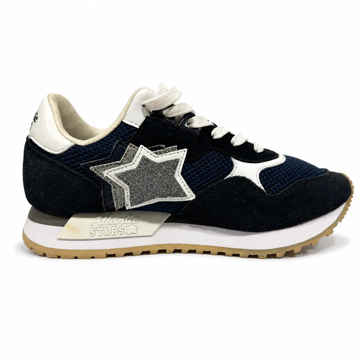 Atlantic Stars Navy & White Leather Sneakers