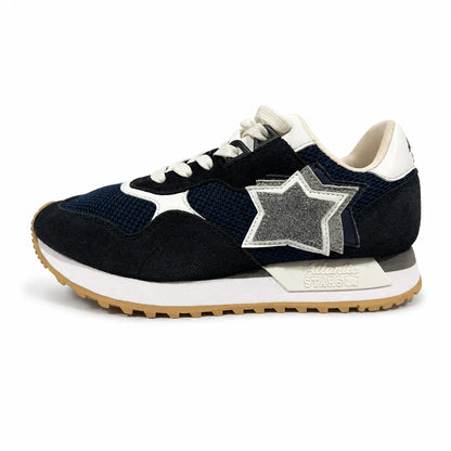 Atlantic Stars Navy & White Leather Sneakers