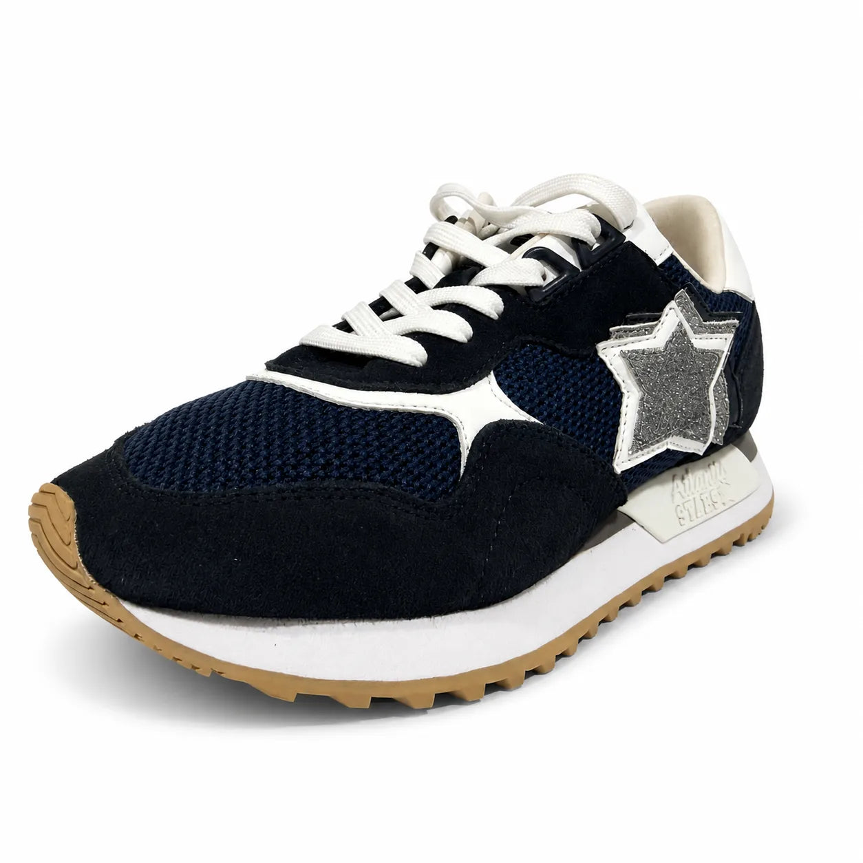 Atlantic Stars Navy & White Leather Sneakers