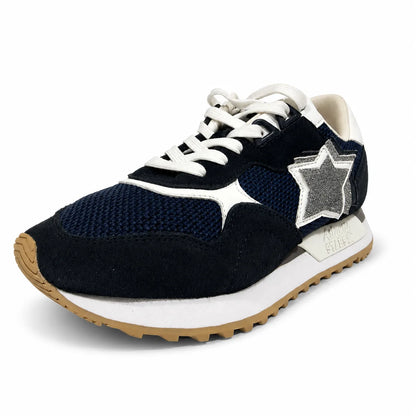 Atlantic Stars Navy & White Leather Sneakers